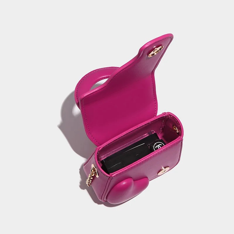 Mini bolso de estilo coreano con cadena de labios para mujer, bolso cruzado de Pu suave de primera calidad, Bolsos elegantes para niña, novedad de