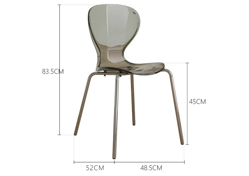 كرسي النمل المنزلية البسيطة الإنترنت كرسي المشاهير الشمال الحديد المطاوع الفولاذ المقاوم للصدأ كرسي الطعام الشفاف