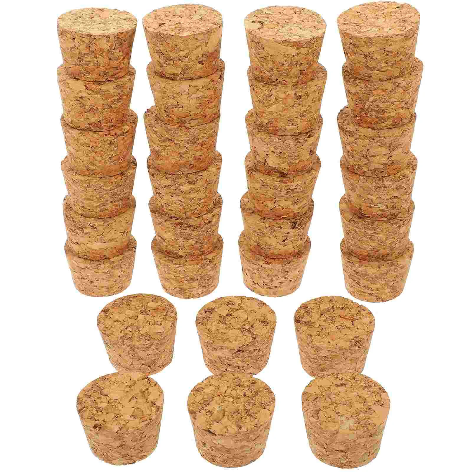 30 Pcs Glass Bottle Cork Plugs Caps for Crafts Stopper Mini Bottles Screw Vial Wood Man