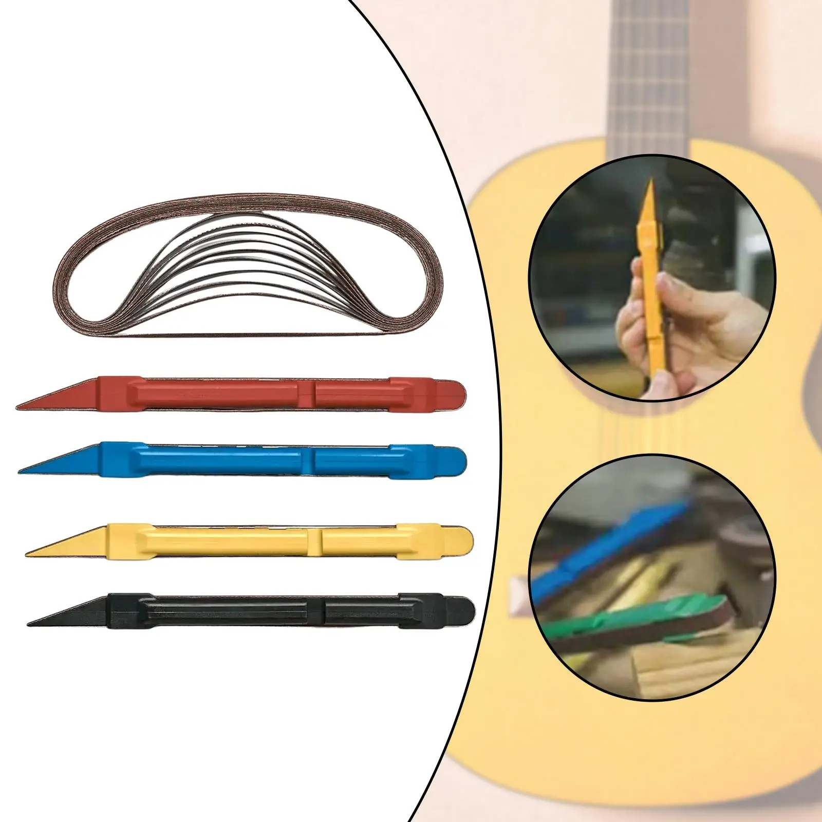 

Guitar Fret Sander Pen Kit Durable Alumina Sanding Belts Guitar Maintenance Tools for Acoustic Electric Guitar