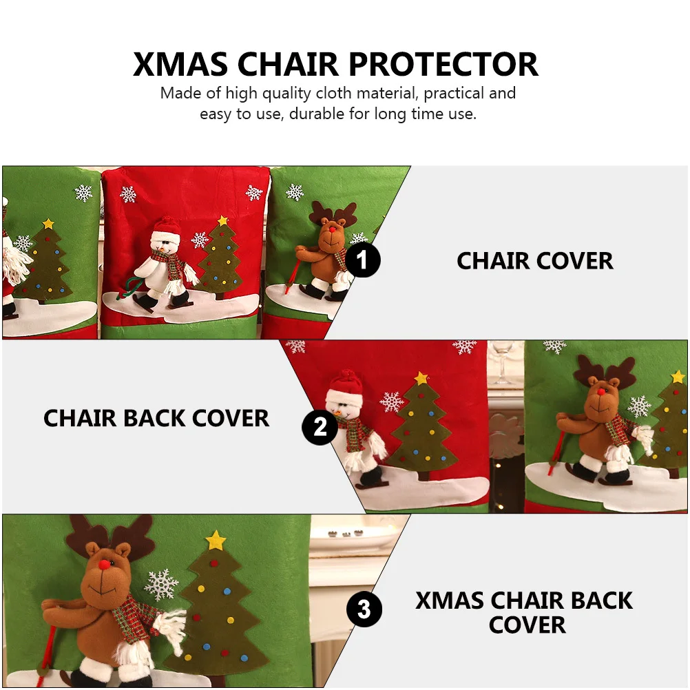 

2pcs Christmas Chair Slipcover Cloth Cover For Home Hotel Party Banquet Ceremony Xmas Chair Protector Sofa Cover