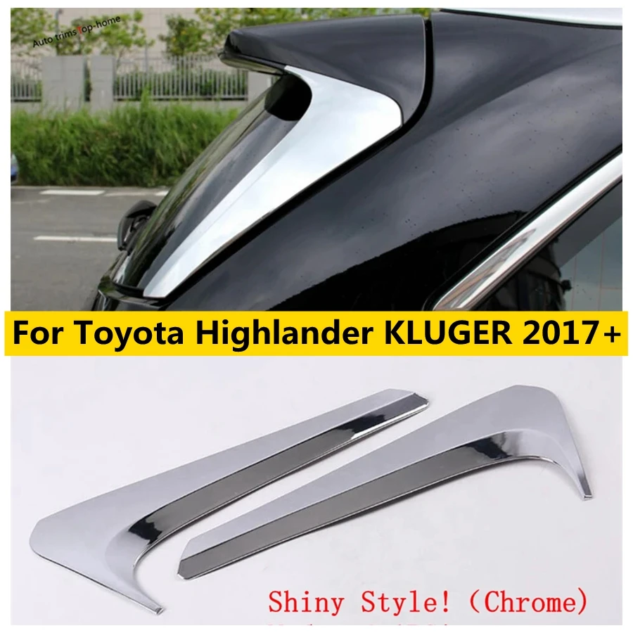 

Tail Door Window Sequins Rear Wing Decoration Frame Cover Trim Fit For Toyota Highlander KLUGER 2017 - 2019 Exterior Accessories