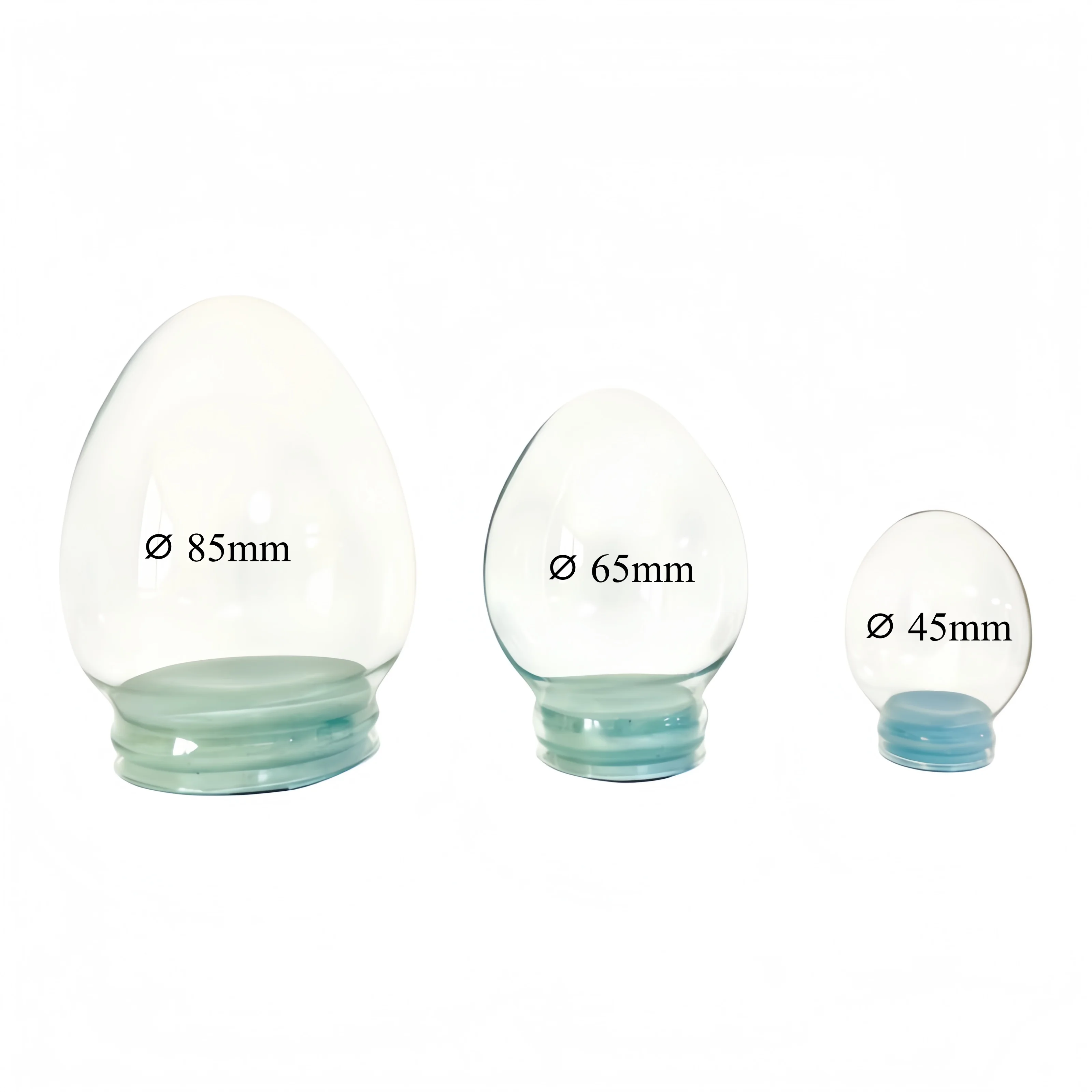 Egg Shape DIY Glass Snow Dome Accessories Holiday Snow Globes Decoration Ornament Display Water Snow Ball 45mm/65mm/85mm