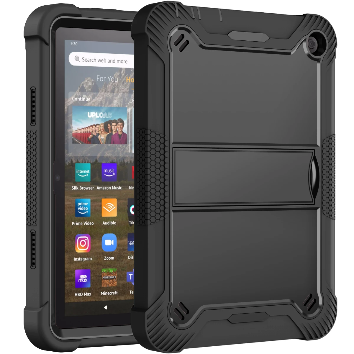 Funda armadura para Amazon Fire HD8 2022, 8 pulgadas, HD8plus, 12. ° soporte para tableta, cubierta dura a prueba de golpes para amazon kindle fire, carcasa duradera