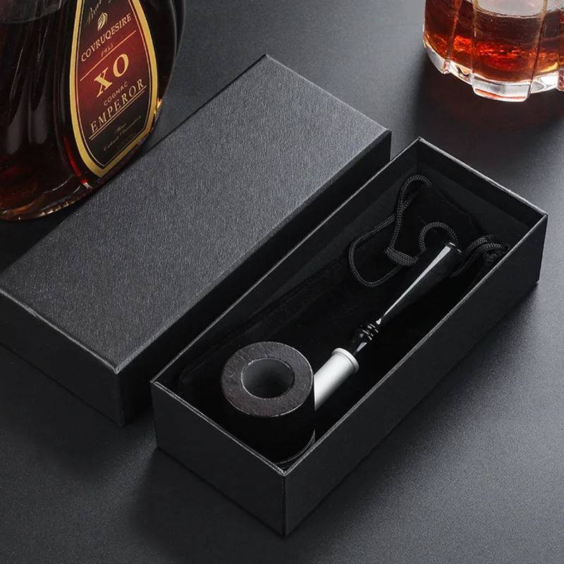 Rosewood & Metal Pipe with Removable and Washable, Portable Personalized Tobacco Solid Wood and Metal Combined Smoking Accessory view 6