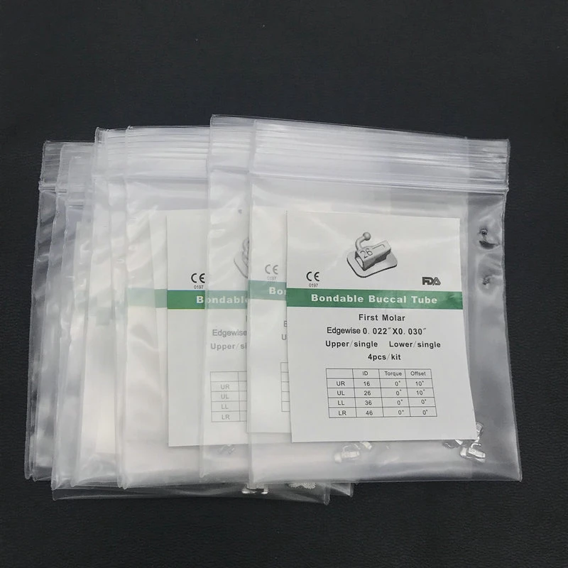 10 Packs Dental Orthodontic Buccal Tube Bondable Roth/MBT/Edgewise 0.022 1st/2nd Dental Buccal Tube