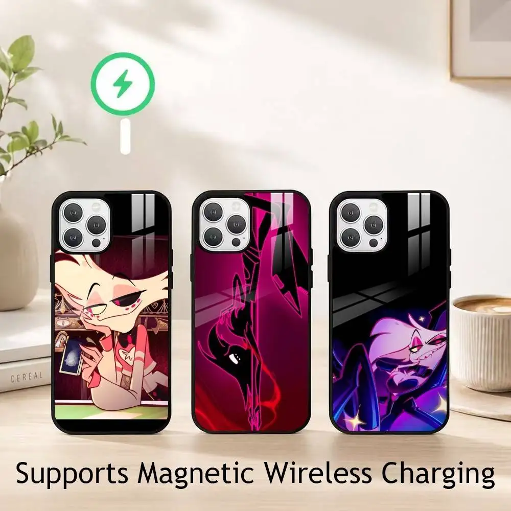 

H-Hazbin Angel D-Dust Phone Case For iPhone17,16,15,14,13,12,11 Plus,Pro Allows magnetic wireless charging