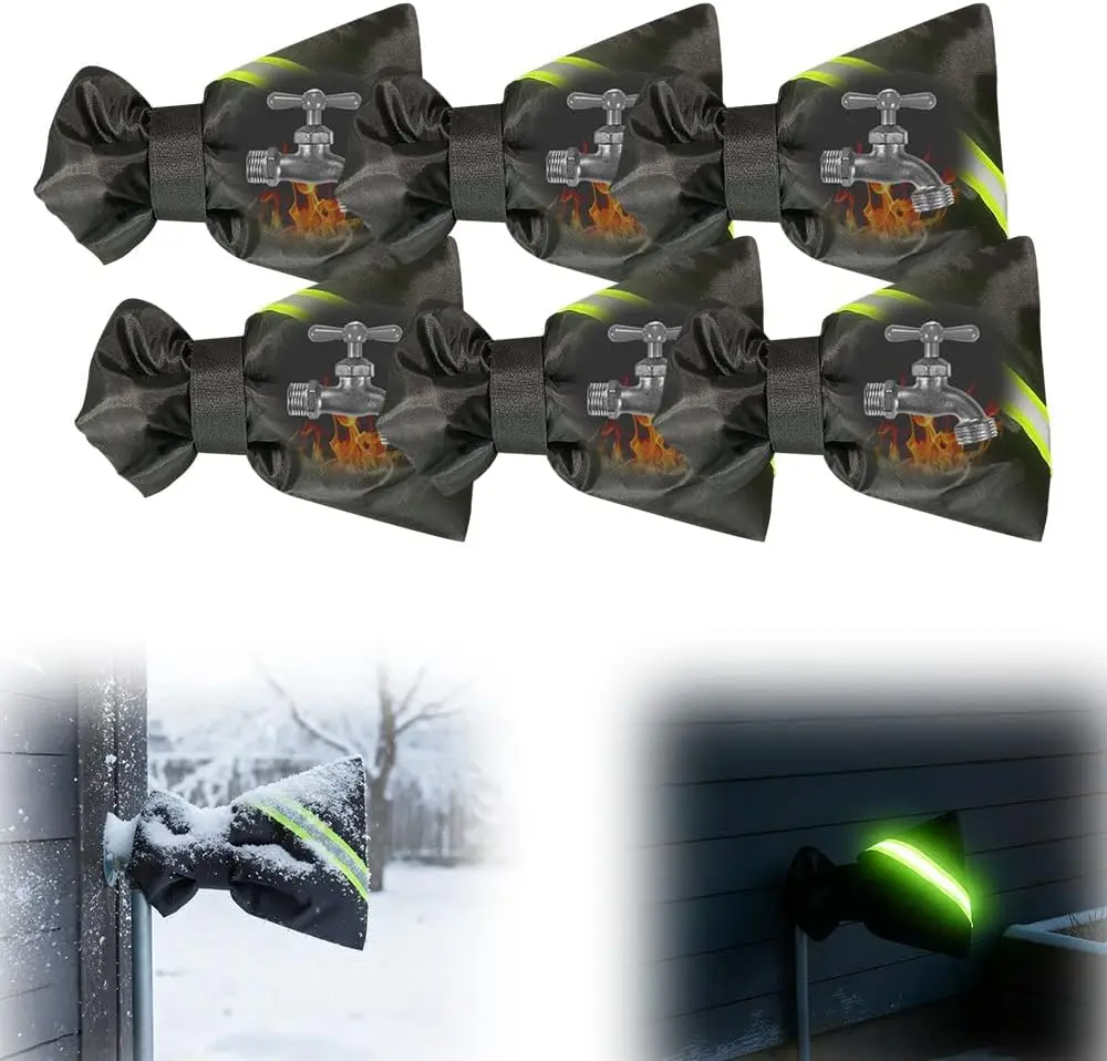 

Outdoor Faucet Covers for Winter, Outside Faucet Cover Freeze Protection, 6.7'' x 8.2'' Insulated Spigot Cover Hose Bib Covers