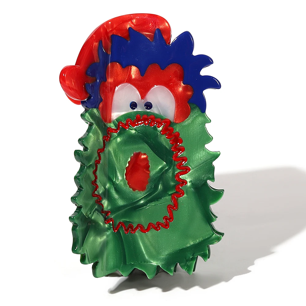 

New Christmas Gift Santa Claus Oversize Hair Clip Claw For Women Funny Geometric Ponytail Hairpin Hair Accessories Tool Festival