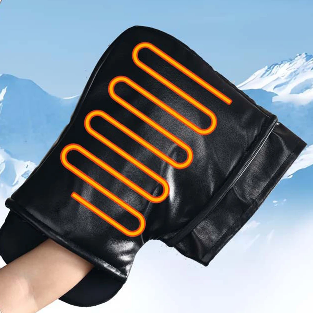 

Motorcycle Heated Handlebar Gloves Winter Moto Handlebar Cover Bike Windshield Gloves Windproof Warm Handle Bar Cover Handmuffs