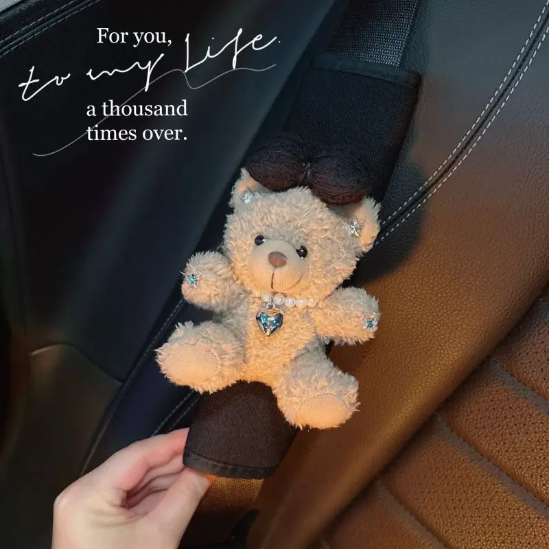 الكرتون الدب مقعد السيارة حزام غطاء مقعد السيارة الكتف اكسسوارات السيارات الداخلية غطاء حزام الأمان الديكور