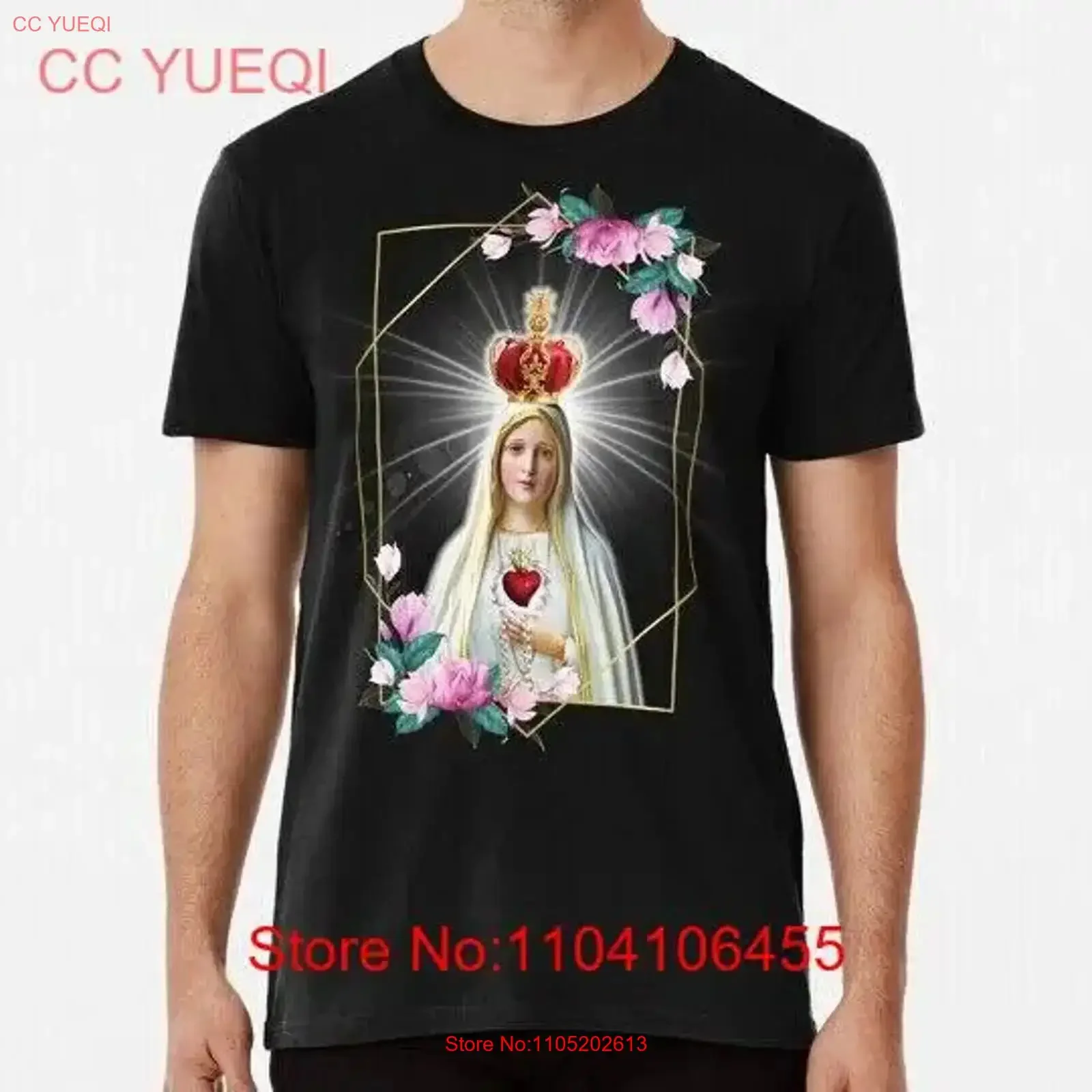 Unsere Liebe Frau von Fatima Immaculate Heart Blessed Virgin Mary S 5XL USA Made T-Shirt Vintage Washed Stilvolle Grafik Atmungsaktiv
