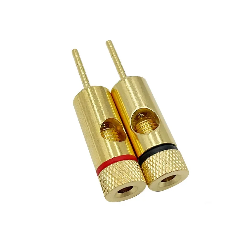 Imagem -04 - Banhado a Ouro Cobre Banana Plug Adapter Terminais Banana Retos Plugs para Alto-falantes Conector de Fiação mm Pcs Pares