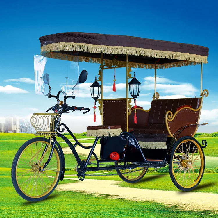 Cheap Retro 3 Wheels Taxi Bike Pedicab Rickshaw For 4 Passengers