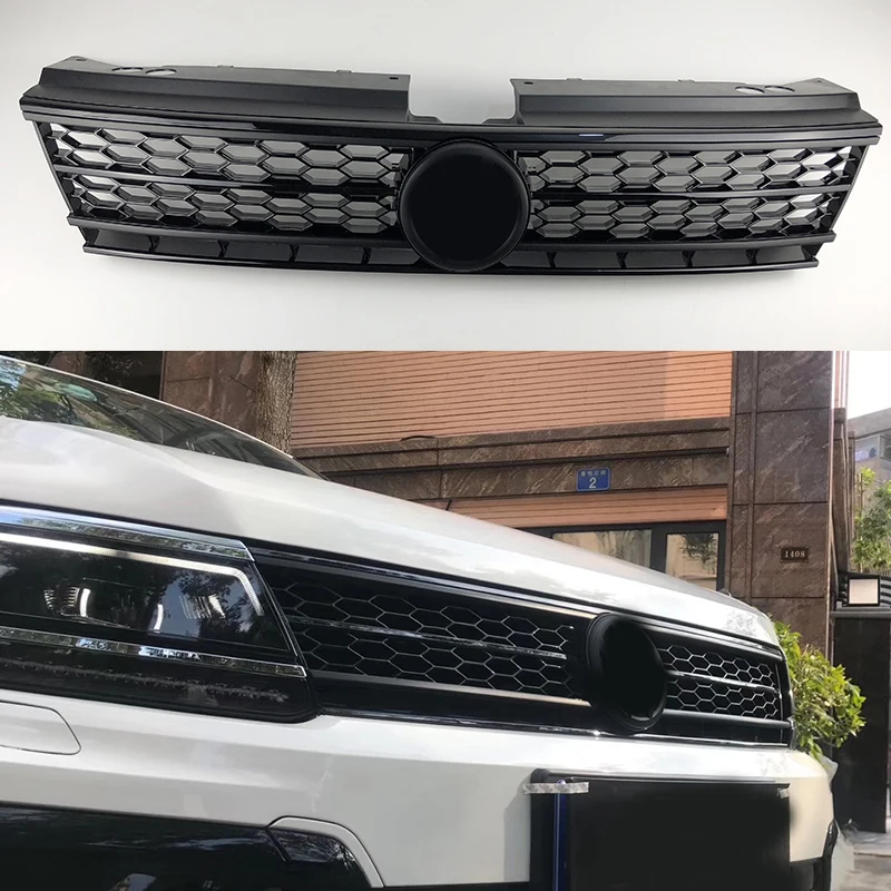 

Easy installation fit for vw Tiguan L 2016-2019 Around Trim Racing Grills modified black honeycomb high quality ABS grille