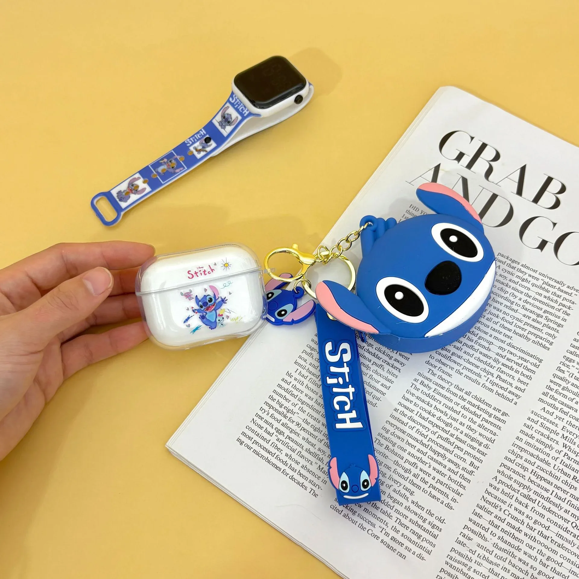 

Stitch Bluetooth часы для наушников милые Lilo Stitch умные часы с наушниками длительный срок службы батареи IPX5 водонепроницаемые для девочек и мальчиков