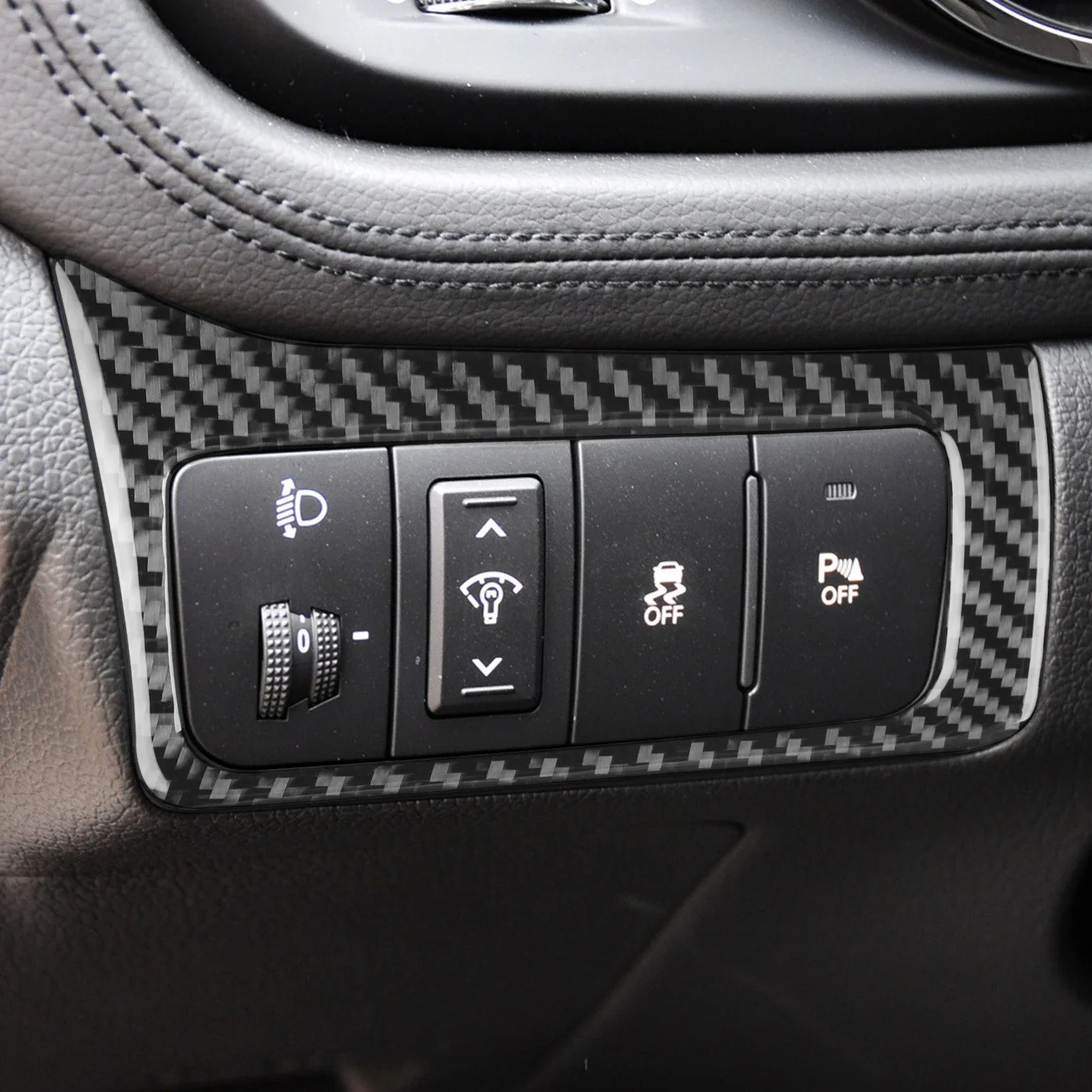 For Kia K5 2011 2012 2013 2014 2015 Carbon Fiber Window Lift Headlight Switch Air Outlet Car Accessories Interior Cover Sticker