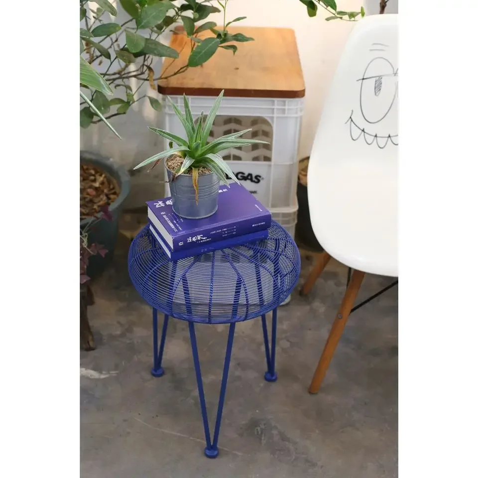 Design Art Sofa Nordic Style Modern Metal Craft Klein Blue Style Stool Scalloped Table Furniture