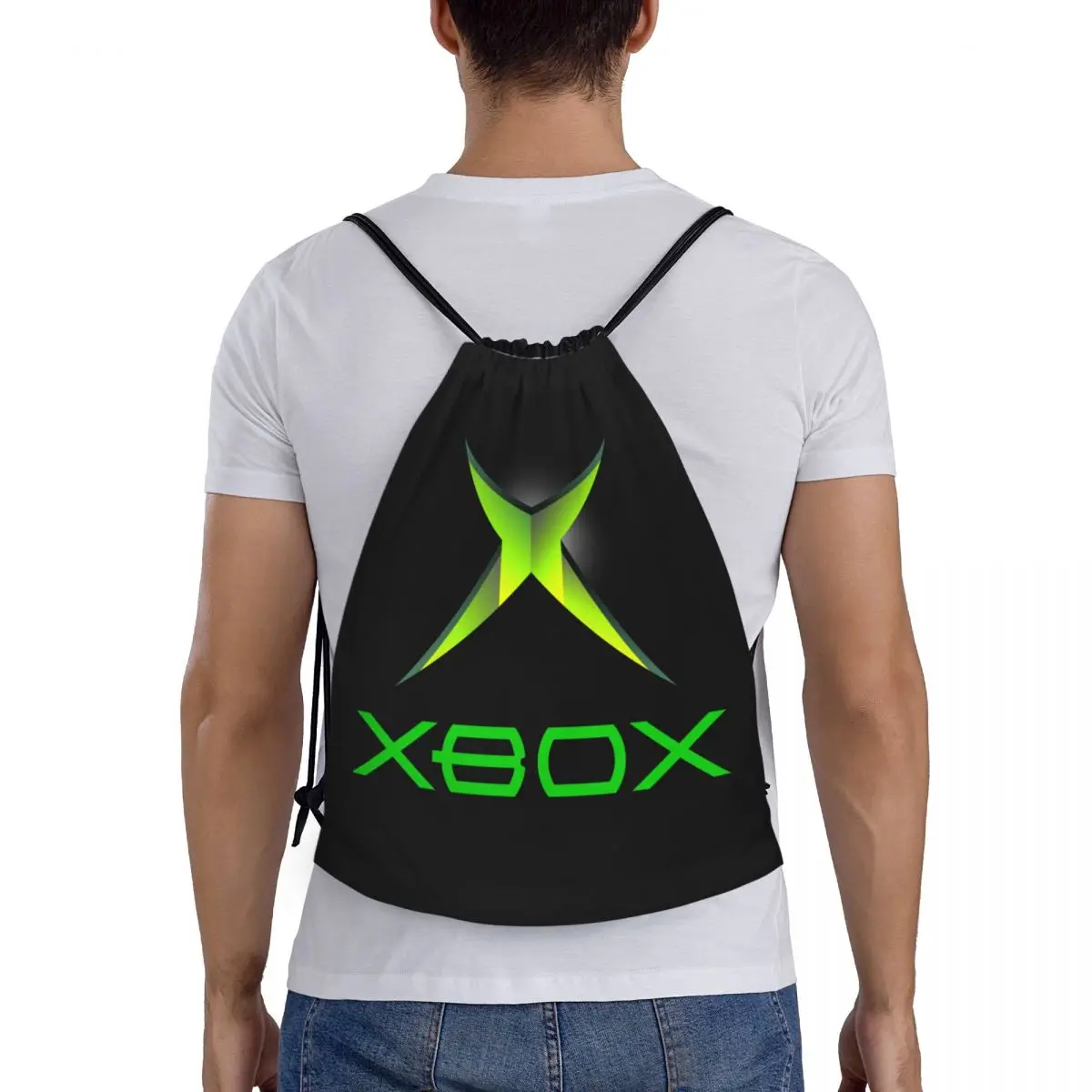 Custom Classic Xboxs Logo Drawstring Bag Men Women Lightweight Game Gamer Gifts Sports Gym Storage Backpack