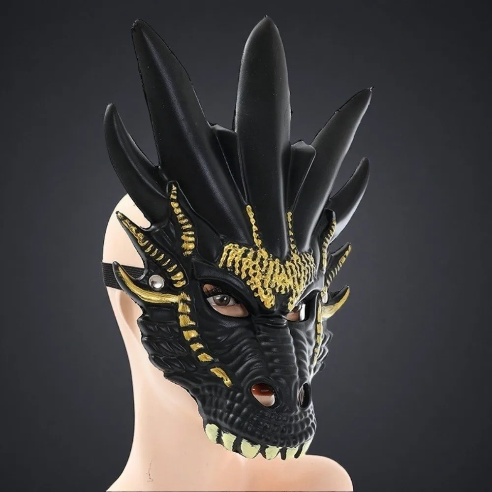Creative Plastic Dragon Head Mask Animal Cosplay Accessories Halloween Mask Full Face Dress Up Props Masquerade Mask Women