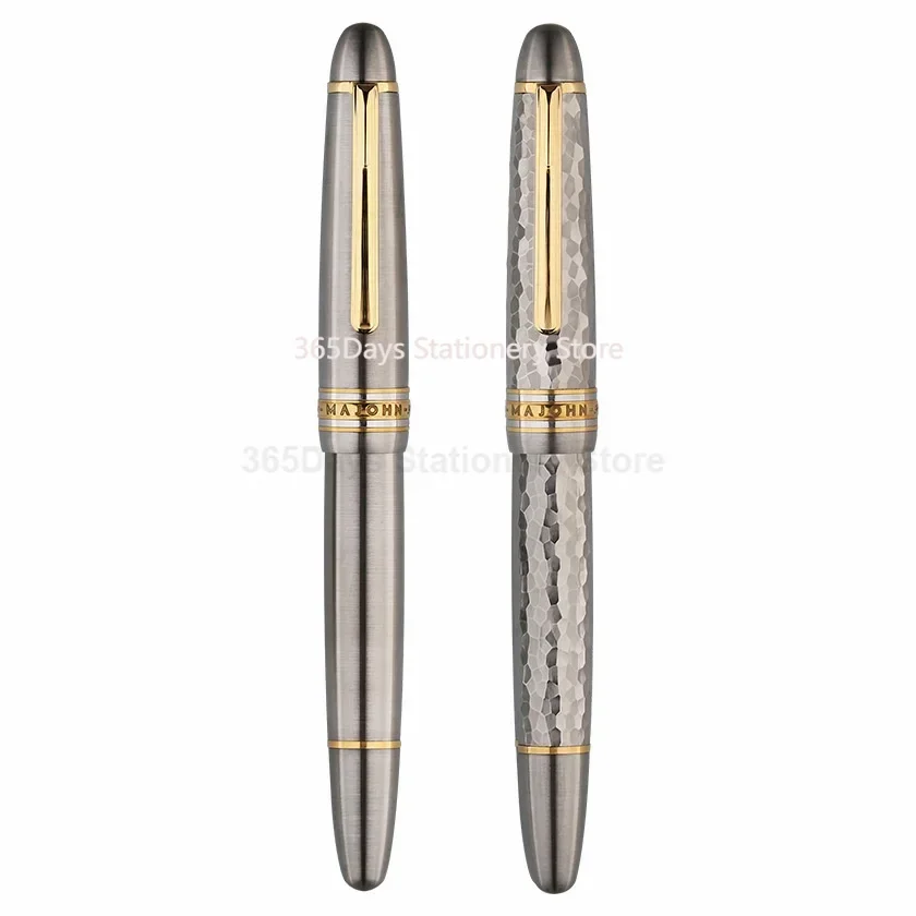 

MAJOHN Titanium Alloy Ti-136 Piston Pen Metal Brushed Anti-slip Hammer Pattern Version EF/F Fountain Pen Writing Gift Pen