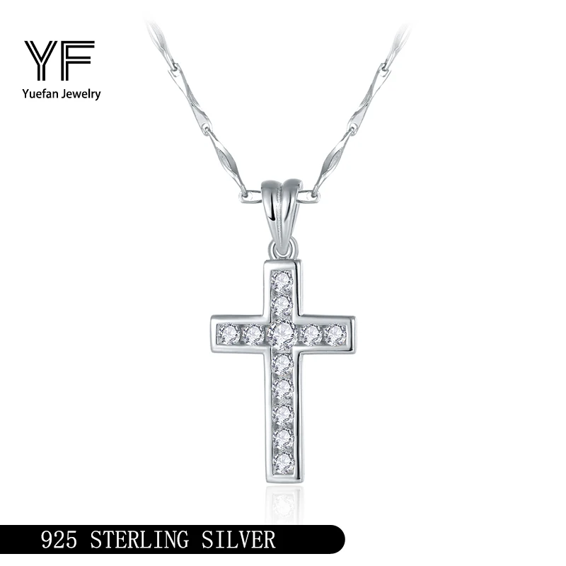 

Ожерелье с крестом из муассанита 2,5 мм для мужчин и женщин, серебро 925 пробы, сертифицированный GRA кулон, ювелирные изделия, подарок для скорости