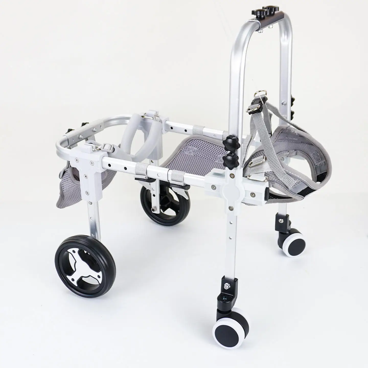 

Adjustable 4-Wheel Dog Strollers Comfortable Travel Product for Back Legs Pets with Disabled Hind Legs for Walks