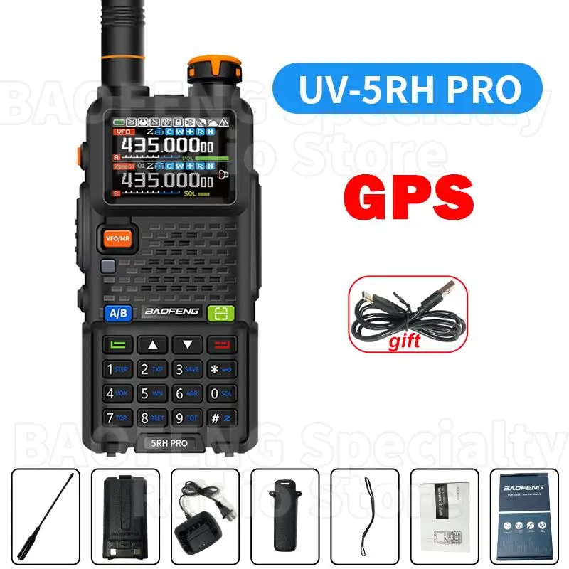 Top! UV-5RH PRO Walkie Talkie GPS Multi Band AM FM Type-C Wirless Copy Frequency Ham Two Way Long Range Communication Radios