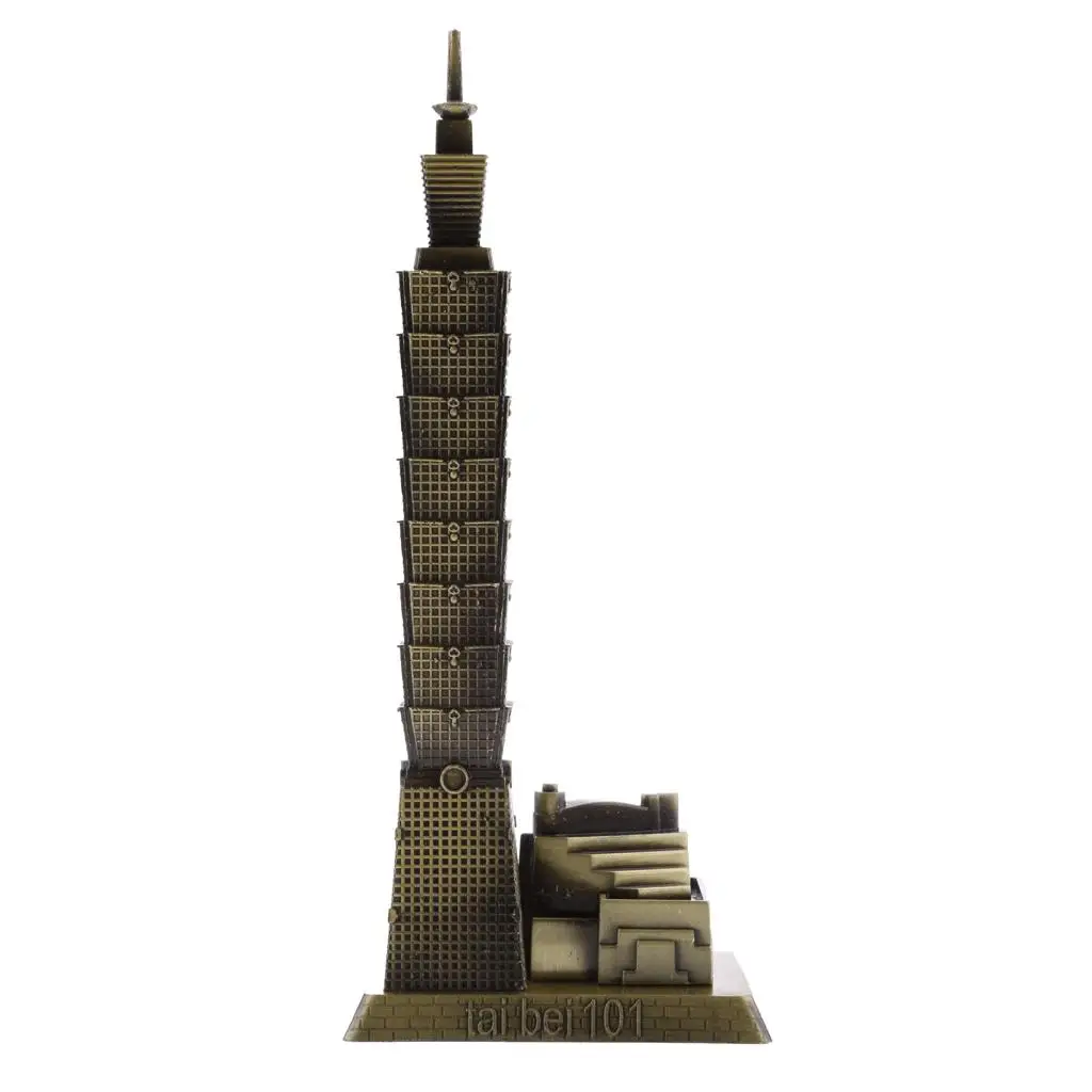 Taipei 101 Tower Alloy Miniature Model Luxury House Decoration Building Shape Landmark Statue Furnishing Article for Restaurants