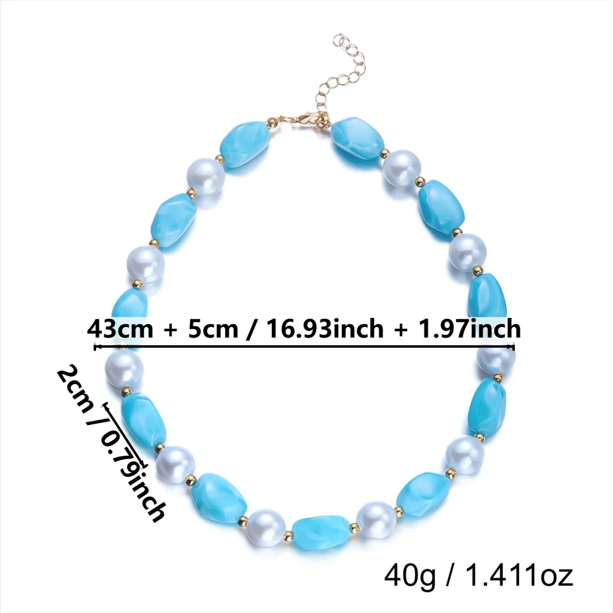 Französische sanfte barocke Halskette mit simulierten Perlen aus rosa Harz für Damen und Herren, elegante, süße, unregelmäßige Perlen, Choker-Schmuck, Geschenk – Detail 39