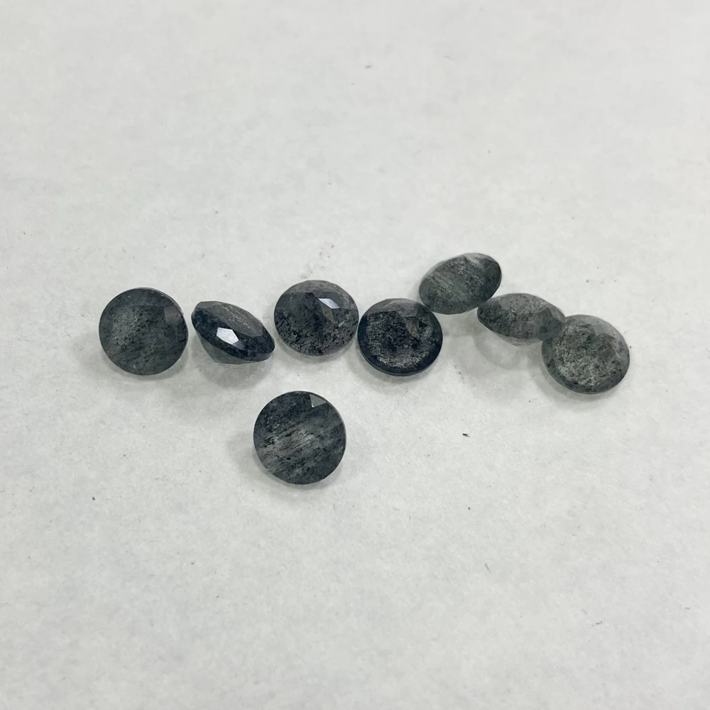 Real Natural Herkimer Diamond Loose Gemstone Crystal Quartz Round Cut 6/7/8mm for Silver Gold Mounting DIY Jewelry