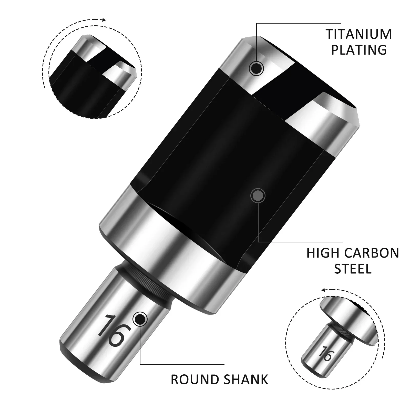 Wood Dowel Drill Bits Standard Dowel Cutters Set Four Flute Dowel Hole Cutter Round Shank Claw Tapered Drill Bit for Woodworking