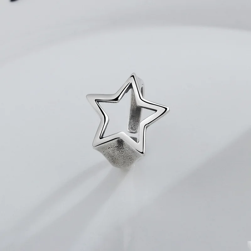 925 Sterling Silver Rings for Women Men Couple Minimalist Handmade Simple Star Ring Party Jewelry Gift Prevent Allergy