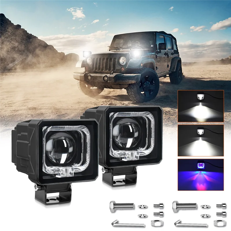 

Reliable 3 Inch LED Pod Lights Off Road Driving Lights Spotlight Fog Lights Square LED Work Light For Truck SUV ATV UTV 2PCS