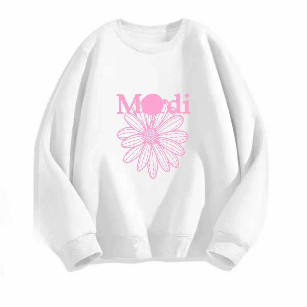 تتميز هوديي الرجعية الخريفية ذات الرقبة المستديرة لكل من الرجال والنساء على سويت شيرت بتصميم فريد وفضفاض ومستقيم من الخلف #3