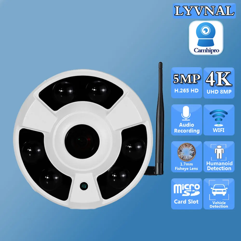 so-nyimx415-4k-8mp-wireless-security-ip-camera-wifi-17mm-fisheye-lens-ultra-wide-angle-webcam-5mp-with-audio-ir-night-version