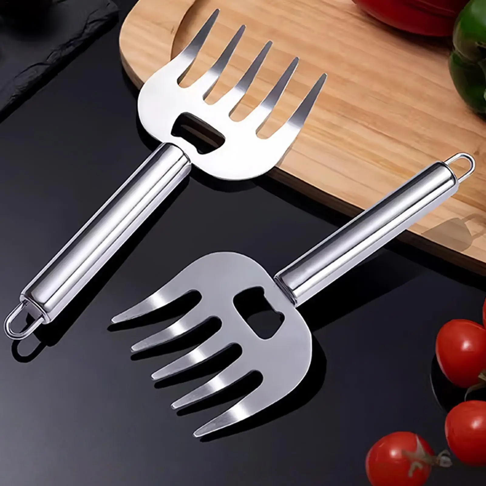 Nuevo triturador de carne de acero inoxidable, garras, herramientas de cocina ergonómicas para carne de cerdo, pollo, barbacoa, cocina, restaurante