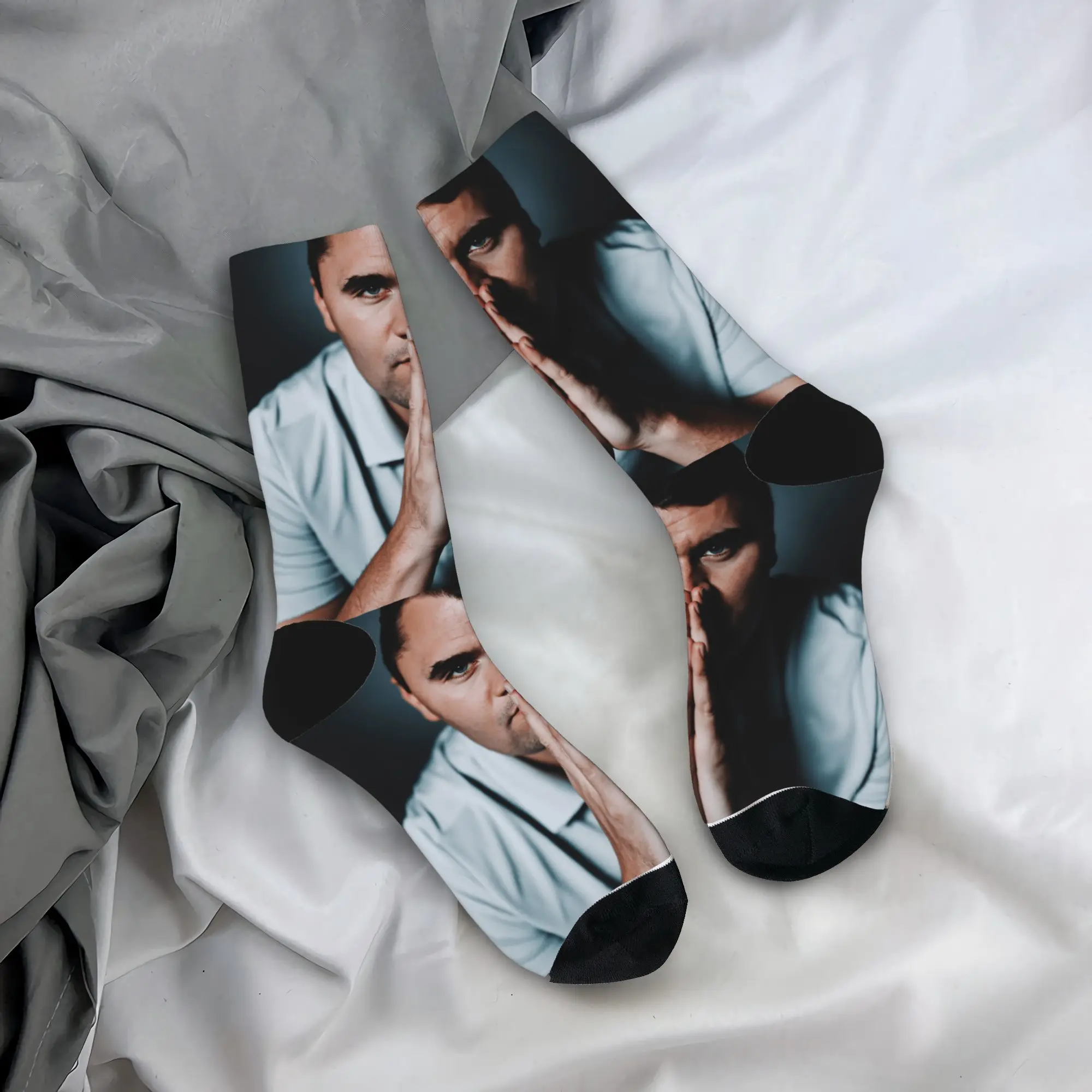 C-Charlie K-kirk Socks  Printed Stockings Anti Sweat Couple Socks High Quality Autumn Korean Running Socks