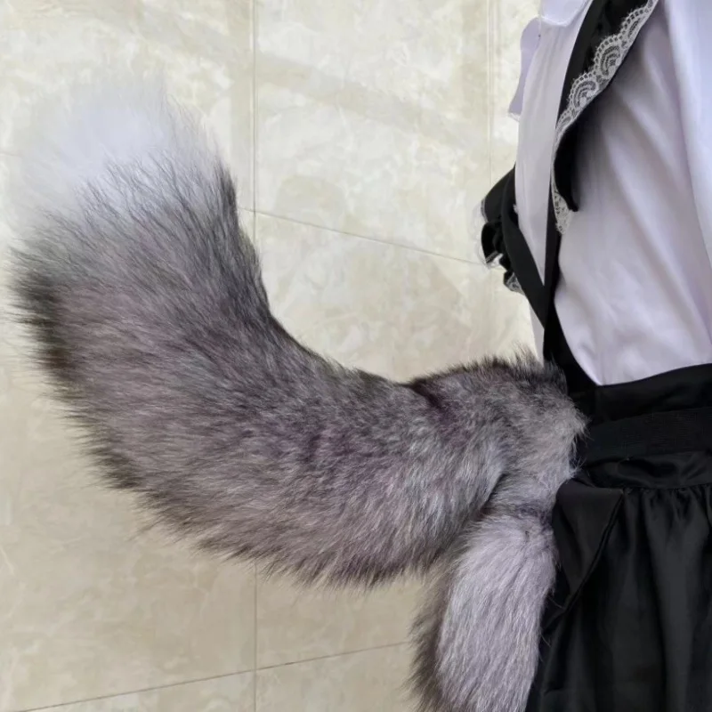 

Real Fur Tail Handmade Anime Plush Tail Cosplay Beast Tail Waist