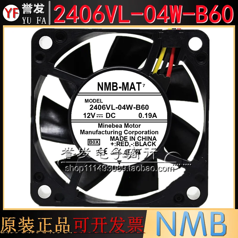NEW ORIGINAL 2406VL-04W-B60 12V 0.19A 6015 60x60x15mm COOLING FAN RADIATOR