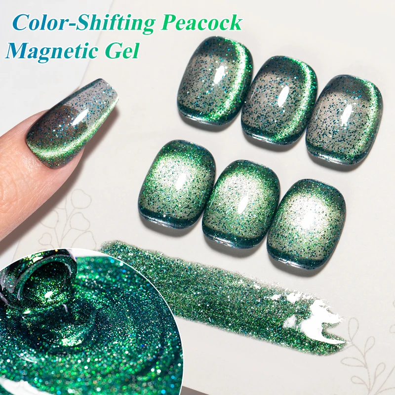 Meteor cat gel magnético unha polonês mudança de cor pavão gel magnético semi permanente embeber uv led gel verniz suprimentos para unhas