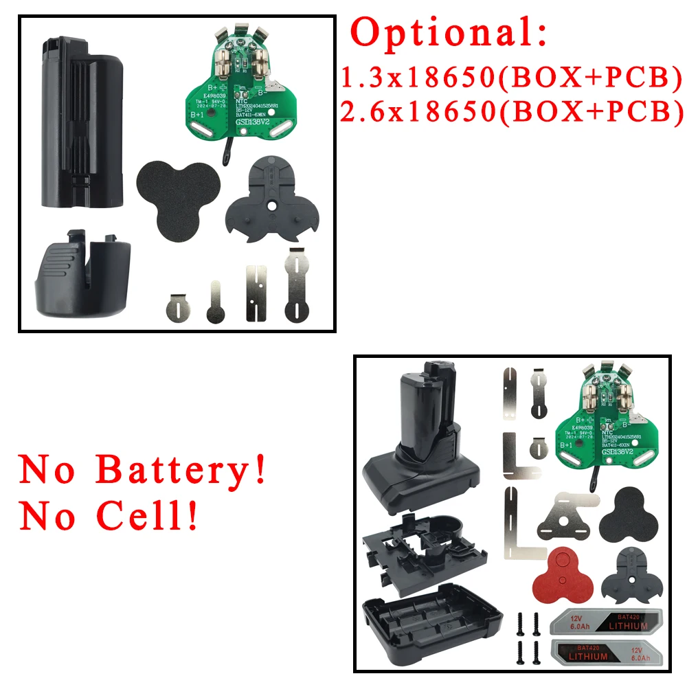 BAT411 BAT420 Li-ion Battery Plastic Case PCB charging Protection Board Box For Bosch 10.8V 12V BAT412A BAT413A Lithium Tool