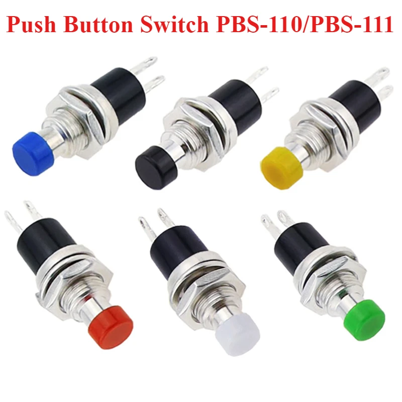 

7MM Push Button Switch Momentary PBS-110 Normally Open PBS-111 Normally Close Press Reset Switch ON OFF Micro Switch 1A 250VAC