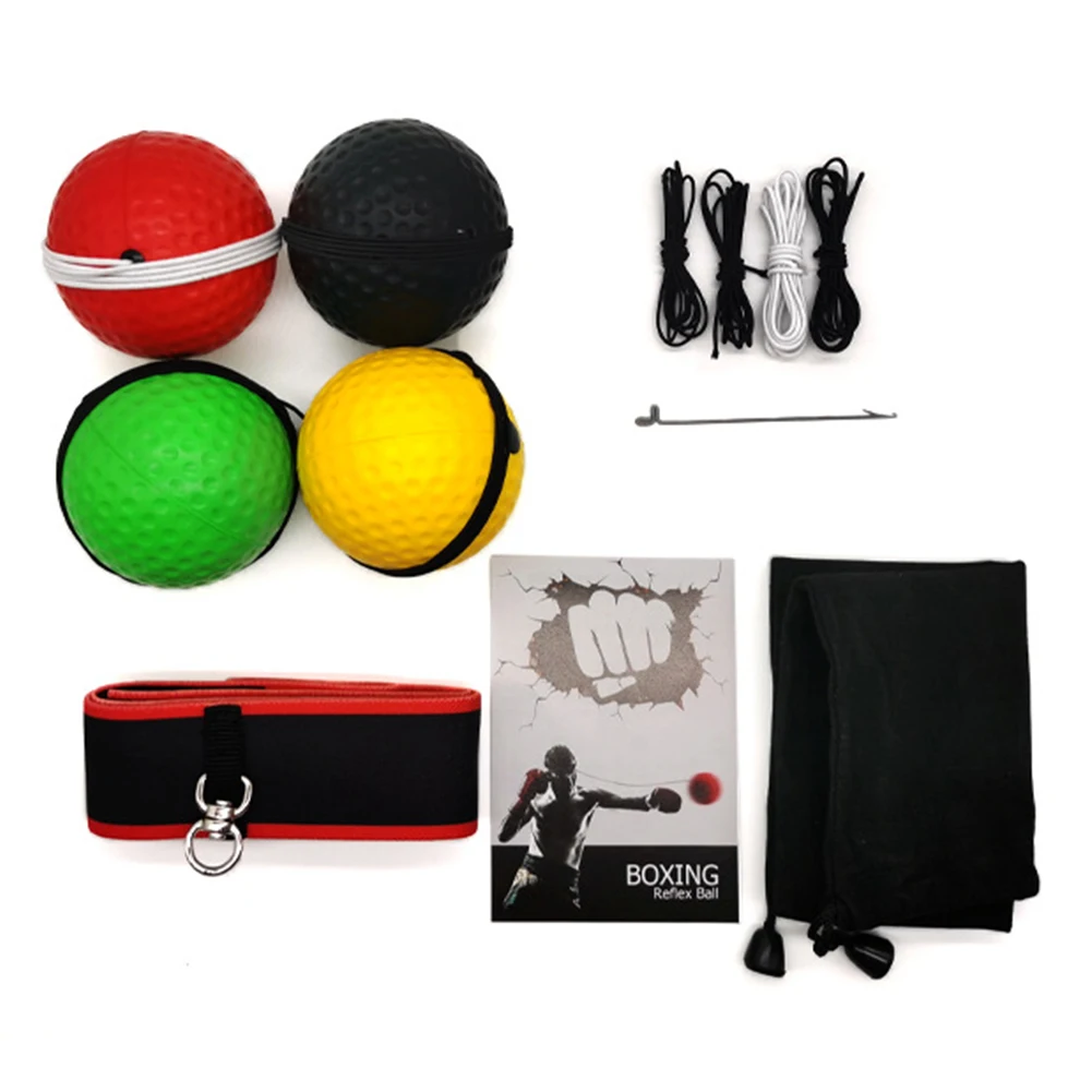 Reflex Ball Set with Headband Stress Relief Boxing Reflex Speed Ball Hand Eye Coordination Training Improve Speed for Adult Kids