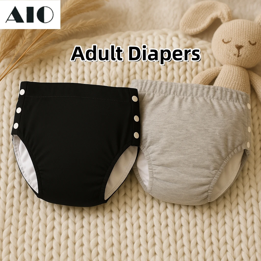 AIO Cotton Comfort  Adult Diapers Pants Large Size Washable Cloth Diaper for Patients, Elderly Men and Women incontinence Pants