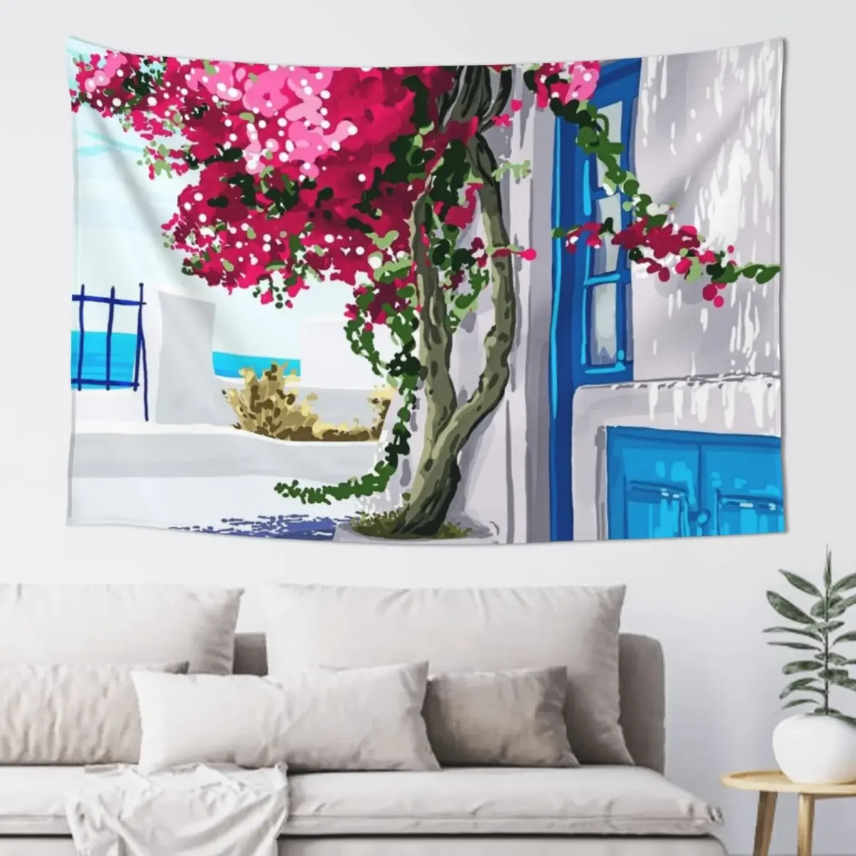 

Better days are on their way | Greece Santorini Island Travel | Summer Architecture Positivity Tapestry Home Decorating Tapestry