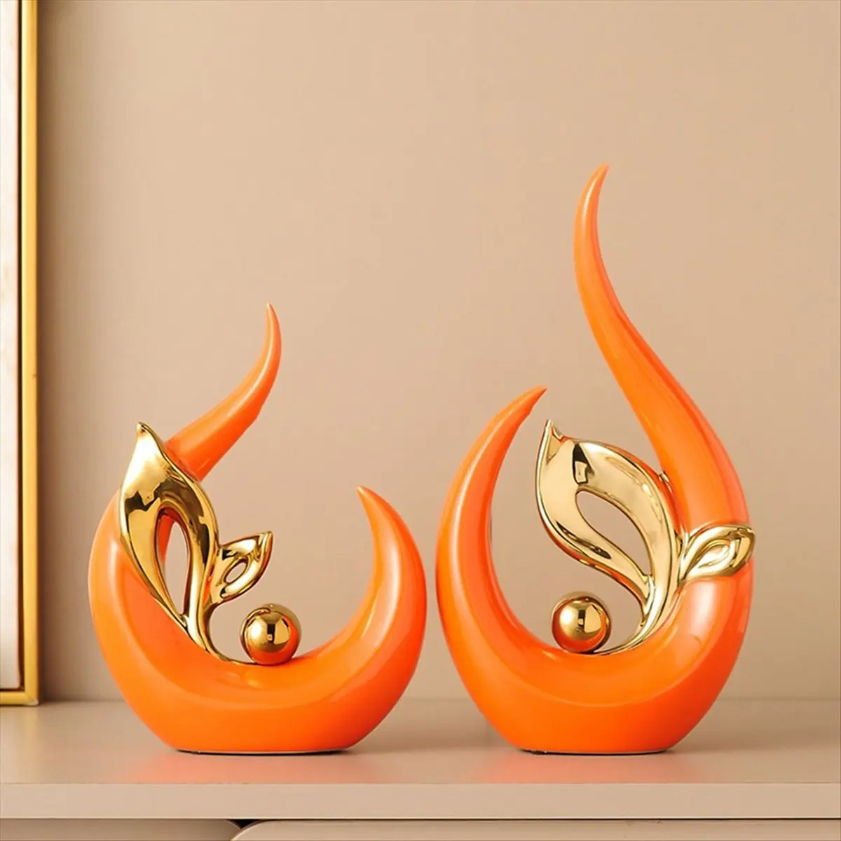 Ceramic Statue Nordic Light Luxury Living Room Decoration Sculptures and Figurines Office Desk Accessories Room Decor D
