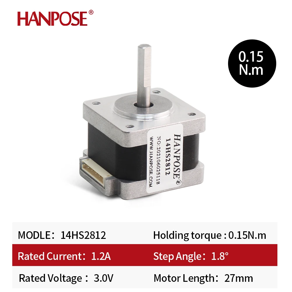 Imagem -03 - Nema 14-stepper Motor para Mini Impressora 3d Cnc 4-lead 1.2a 0.15n.m 14hs2812-d 35x28 mm Qualidade Superior Peças