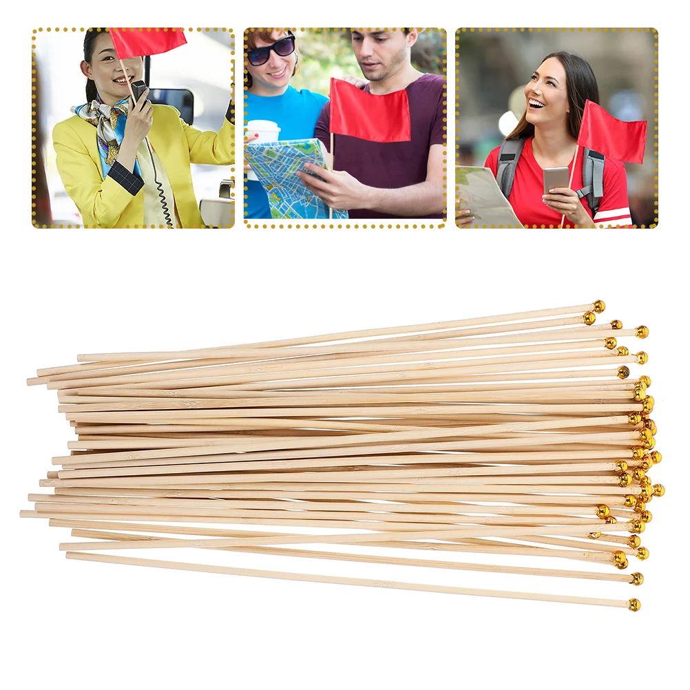 

100Pcs Flagpole for Flags Hand Waving Flag Sticks DIY Bamboo Flagpoles Small Flag Sticks Replacements