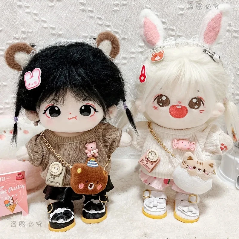 

20cm Doll Outfit Hoodie Plush Doll's Clothes Shirt Overalls Suspender Pants Dolls Accessories for Korea Kpop EXO Idol Dolls Gift